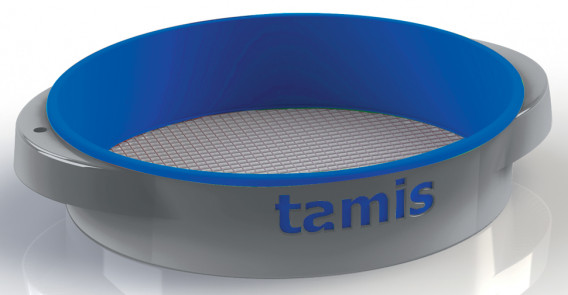 Tamis ABS poignées confort bleu ø 48 H. 10,5 cm maille 6