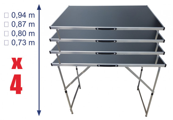Table multifonctions ajustable en hauteur 73,80,87,94 cm